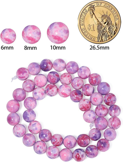 60pcs Round Loose Yellow Fire Agate Beads for Bracelet Beads，6mm Gemstone Bead Round Loose Stone Beads for Jewelry Making DIY Bracelet Necklace Earrings