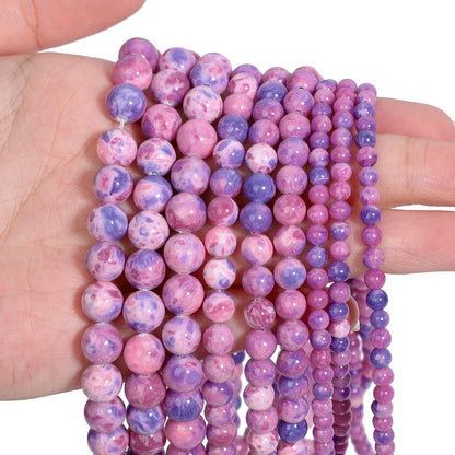 60pcs Round Loose Yellow Fire Agate Beads for Bracelet Beads，6mm Gemstone Bead Round Loose Stone Beads for Jewelry Making DIY Bracelet Necklace Earrings