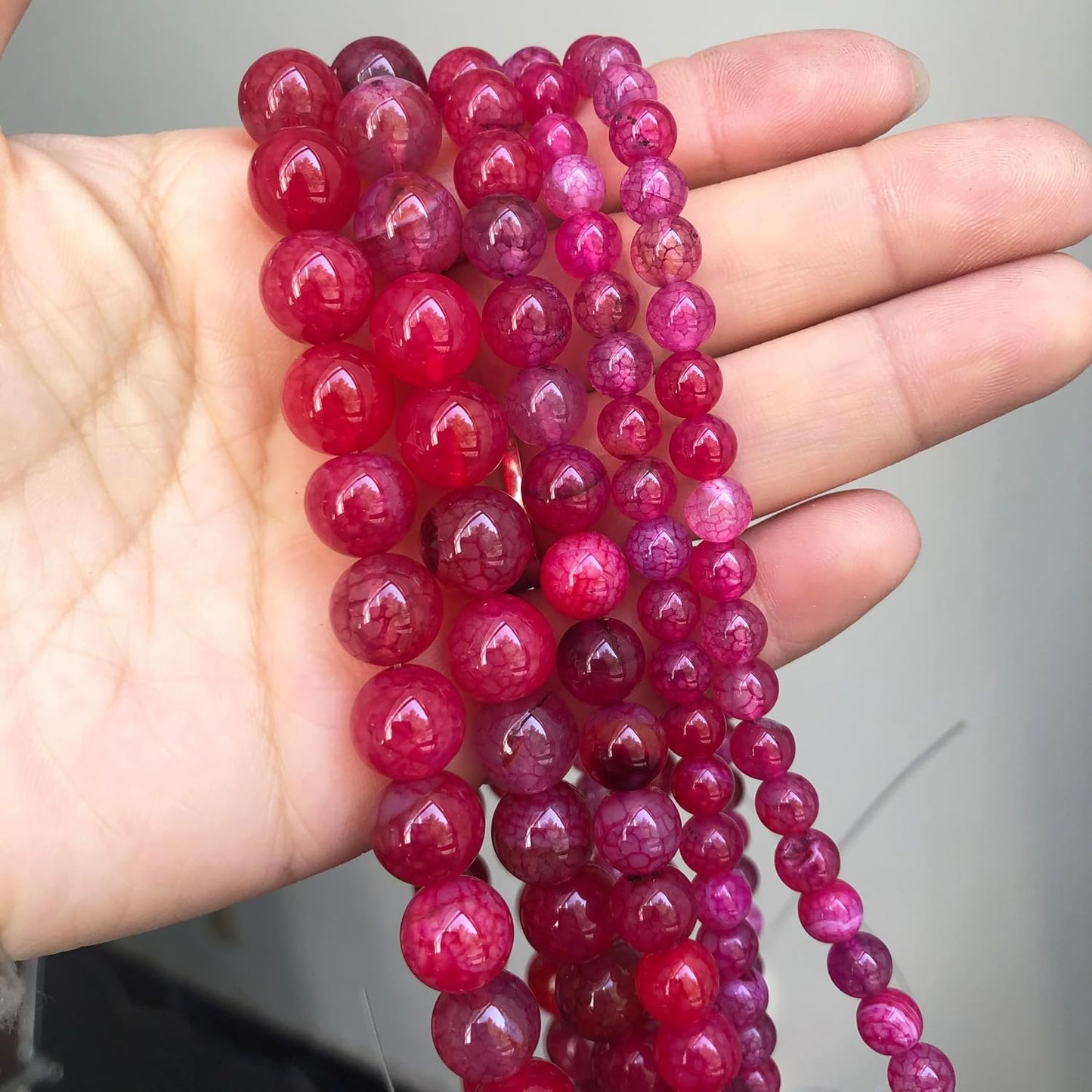 60pcs Round Loose Yellow Fire Agate Beads for Bracelet Beads，6mm Gemstone Bead Round Loose Stone Beads for Jewelry Making DIY Bracelet Necklace Earrings