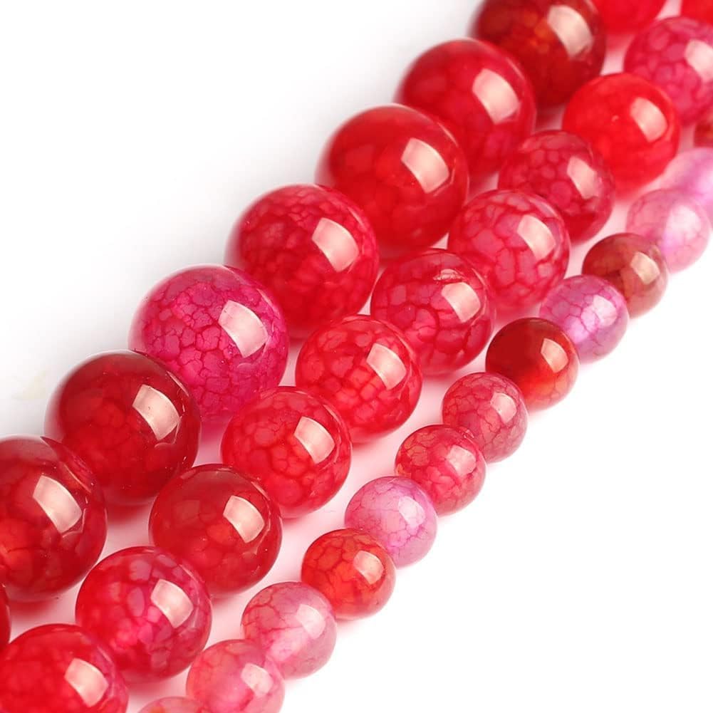 60pcs Round Loose Yellow Fire Agate Beads for Bracelet Beads，6mm Gemstone Bead Round Loose Stone Beads for Jewelry Making DIY Bracelet Necklace Earrings