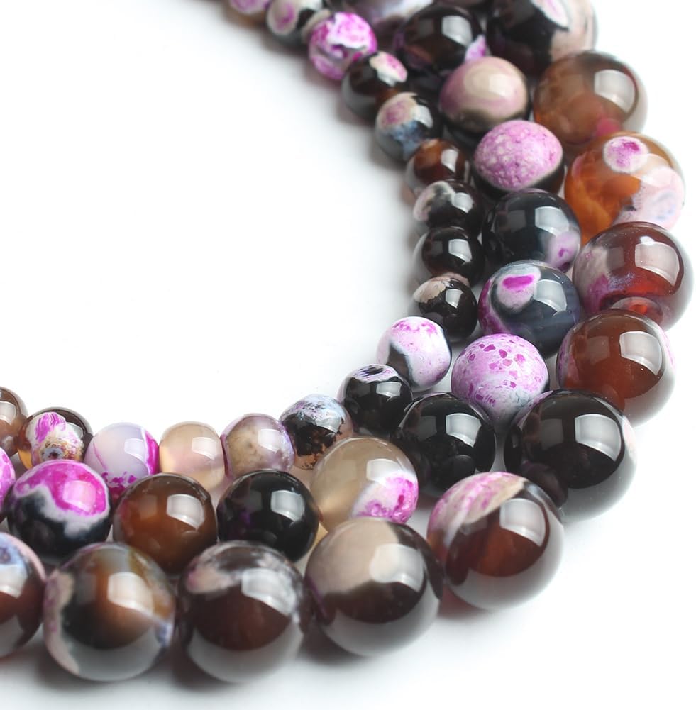 60pcs Round Loose Yellow Fire Agate Beads for Bracelet Beads，6mm Gemstone Bead Round Loose Stone Beads for Jewelry Making DIY Bracelet Necklace Earrings