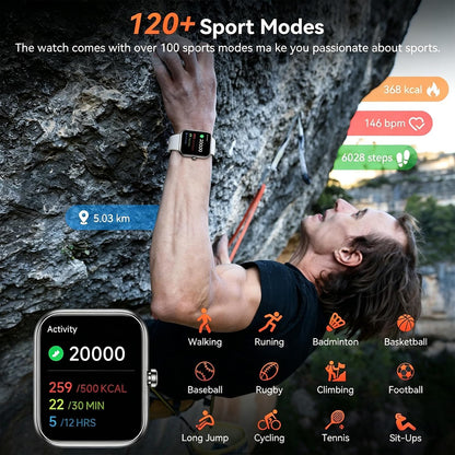 Smart Watch with Alexa Built-in, 1.83" HD Touchscreen Fitness Tracker, Bluetooth Notifications/Calls, IP68 Waterproof, 120+ Sport Modes, 24/7 Heart Rate & Sleep Monitor for iPhone Android iOS (White)