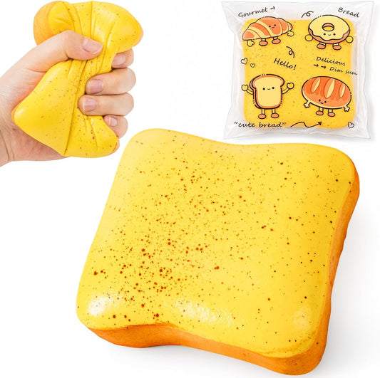Bread Butter Squishy Slow Rising Squeeze Fidget Squishies Toys（Yellow） | Sensory Fidget Stress Relief Squishies,Soft Fidget Toys Anxiety Relief Party Favors Butter Squishy Bread for Kids＆Adult
