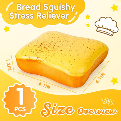 Bread Butter Squishy Slow Rising Squeeze Fidget Squishies Toys（Yellow） | Sensory Fidget Stress Relief Squishies,Soft Fidget Toys Anxiety Relief Party Favors Butter Squishy Bread for Kids＆Adult