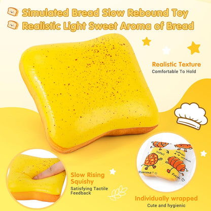 Bread Butter Squishy Slow Rising Squeeze Fidget Squishies Toys（Yellow） | Sensory Fidget Stress Relief Squishies,Soft Fidget Toys Anxiety Relief Party Favors Butter Squishy Bread for Kids＆Adult