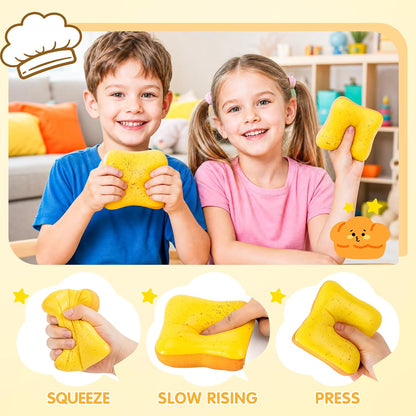 Bread Butter Squishy Slow Rising Squeeze Fidget Squishies Toys（Yellow） | Sensory Fidget Stress Relief Squishies,Soft Fidget Toys Anxiety Relief Party Favors Butter Squishy Bread for Kids＆Adult