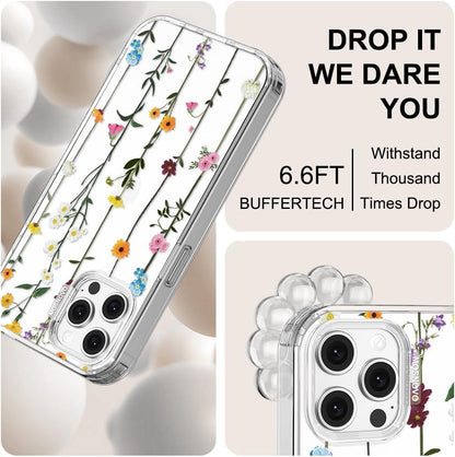 Case for iPhone 13 Pro Max, [Buffertech 6.6ft Military-Grade Drop Protection] [Anti Peel Off Tech] Clear TPU Bumper Phone Case Cover Design - Lemon - Colors D