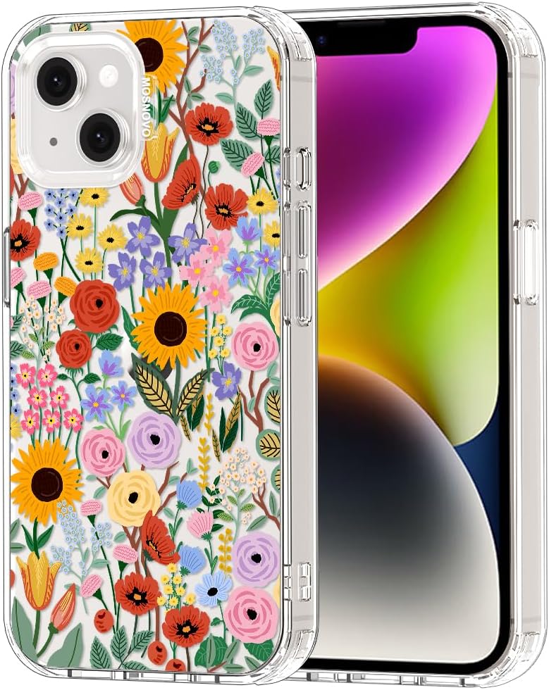 Case for iPhone 13 Pro Max, [Buffertech 6.6ft Military-Grade Drop Protection] [Anti Peel Off Tech] Clear TPU Bumper Phone Case Cover Design - Lemon - Colors D