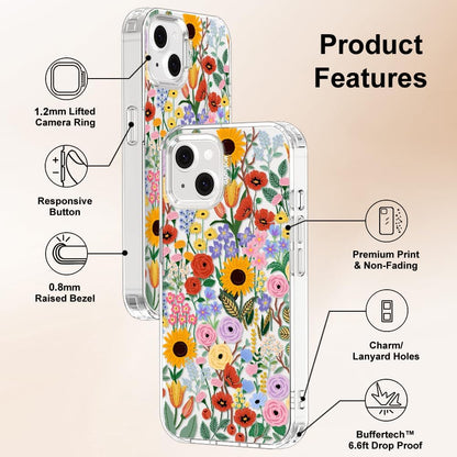 Case for iPhone 13 Pro Max, [Buffertech 6.6ft Military-Grade Drop Protection] [Anti Peel Off Tech] Clear TPU Bumper Phone Case Cover Design - Lemon - Colors D