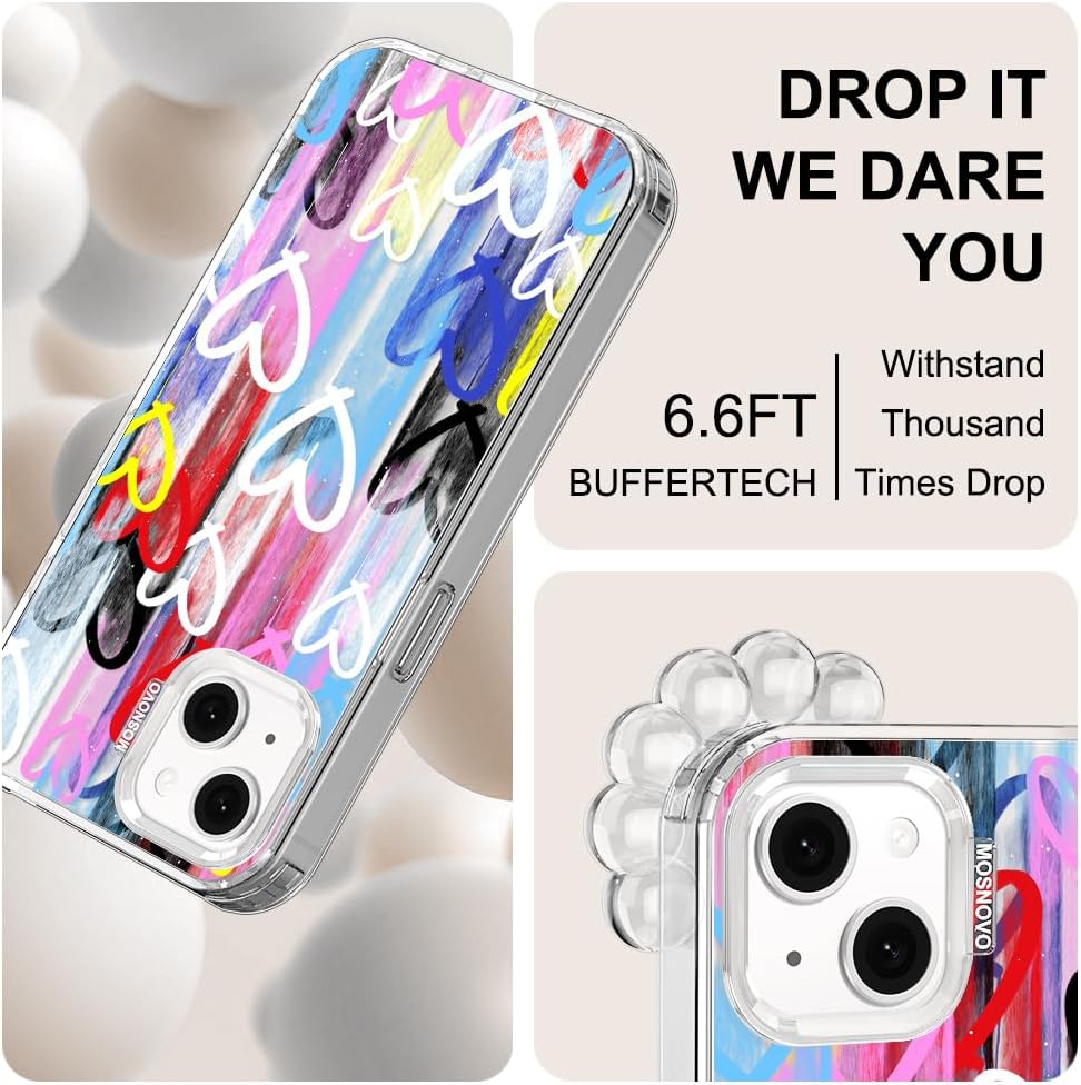 Case for iPhone 13 Pro Max, [Buffertech 6.6ft Military-Grade Drop Protection] [Anti Peel Off Tech] Clear TPU Bumper Phone Case Cover Design - Lemon - Colors D