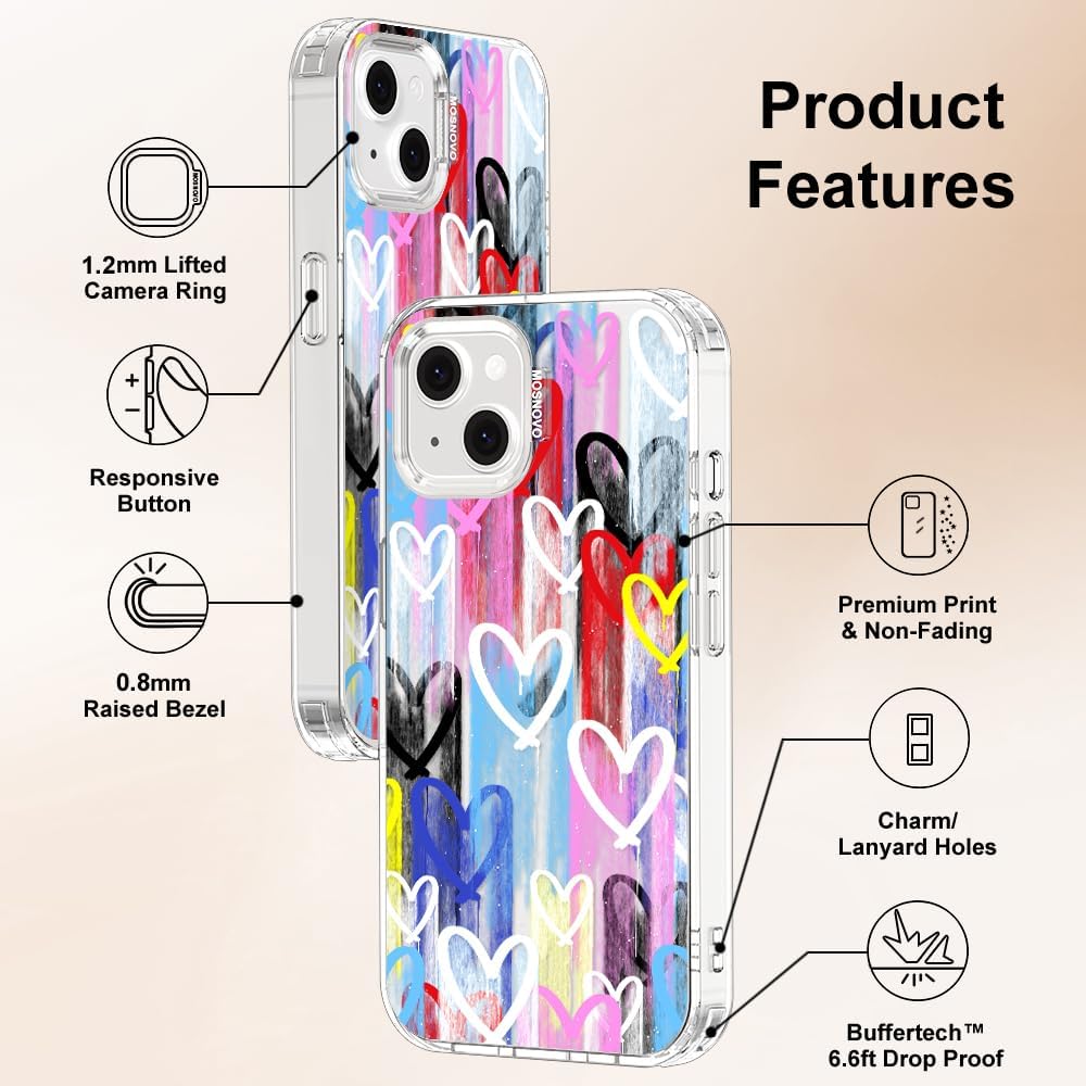 Case for iPhone 13 Pro Max, [Buffertech 6.6ft Military-Grade Drop Protection] [Anti Peel Off Tech] Clear TPU Bumper Phone Case Cover Design - Lemon - Colors D