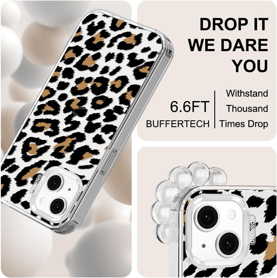 Case for iPhone 13 Pro Max, [Buffertech 6.6ft Military-Grade Drop Protection] [Anti Peel Off Tech] Clear TPU Bumper Phone Case Cover Design - Lemon - Colors D