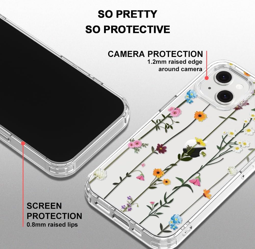 Case for iPhone 13 Pro Max, [Buffertech 6.6ft Military-Grade Drop Protection] [Anti Peel Off Tech] Clear TPU Bumper Phone Case Cover Design - Lemon - Colors D