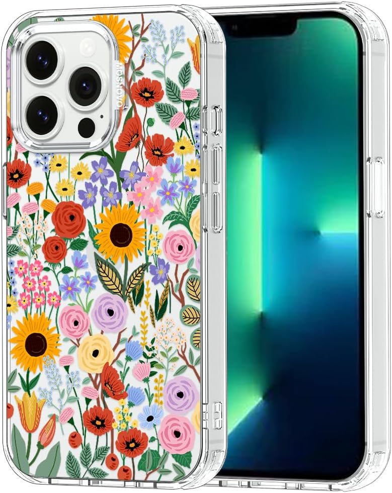Case for iPhone 13 Pro Max, [Buffertech 6.6ft Military-Grade Drop Protection] [Anti Peel Off Tech] Clear TPU Bumper Phone Case Cover Design - Lemon - Colors D