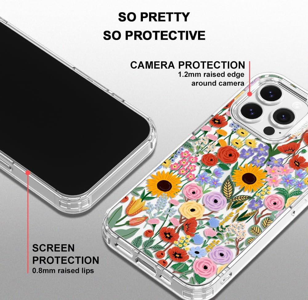 Case for iPhone 13 Pro Max, [Buffertech 6.6ft Military-Grade Drop Protection] [Anti Peel Off Tech] Clear TPU Bumper Phone Case Cover Design - Lemon - Colors D