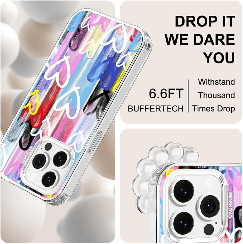 Case for iPhone 13 Pro Max, [Buffertech 6.6ft Military-Grade Drop Protection] [Anti Peel Off Tech] Clear TPU Bumper Phone Case Cover Design - Lemon - Colors D