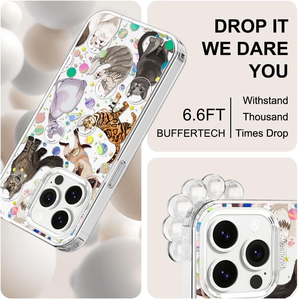 Case for iPhone 13 Pro Max, [Buffertech 6.6ft Military-Grade Drop Protection] [Anti Peel Off Tech] Clear TPU Bumper Phone Case Cover Design - Lemon - Colors D