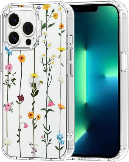 Case for iPhone 13 Pro Max, [Buffertech 6.6ft Military-Grade Drop Protection] [Anti Peel Off Tech] Clear TPU Bumper Phone Case Cover Design - Lemon - Colors D