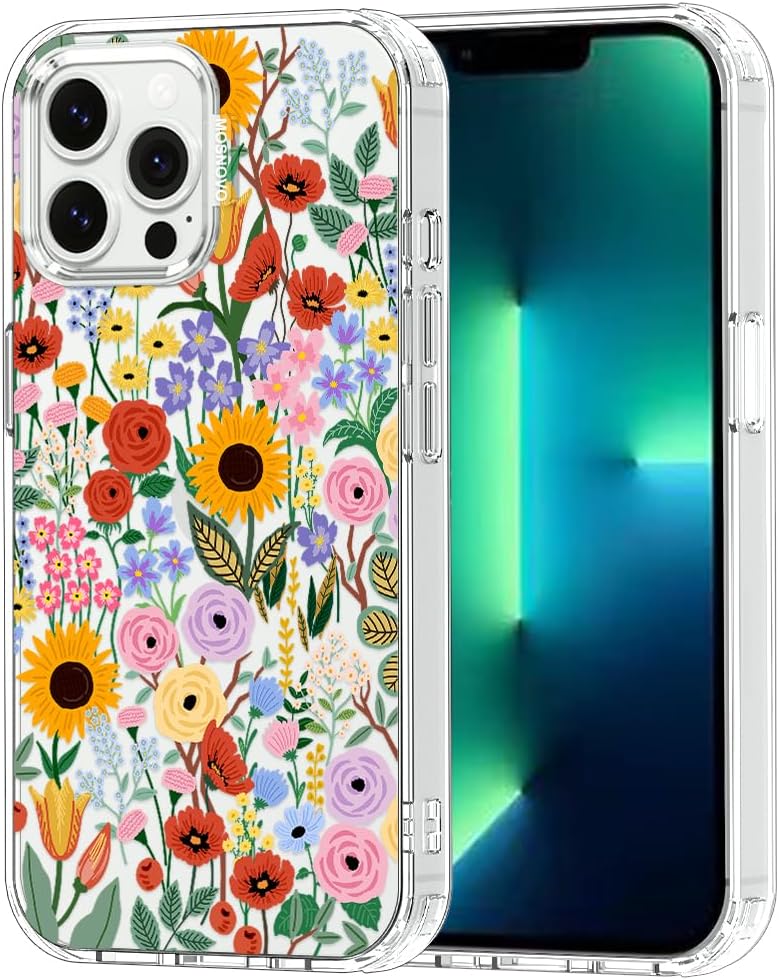 Case for iPhone 13 Pro Max, [Buffertech 6.6ft Military-Grade Drop Protection] [Anti Peel Off Tech] Clear TPU Bumper Phone Case Cover Design - Lemon - Colors D