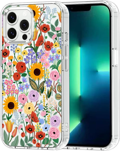 Case for iPhone 13 Pro Max, [Buffertech 6.6ft Military-Grade Drop Protection] [Anti Peel Off Tech] Clear TPU Bumper Phone Case Cover Design - Lemon - Colors D