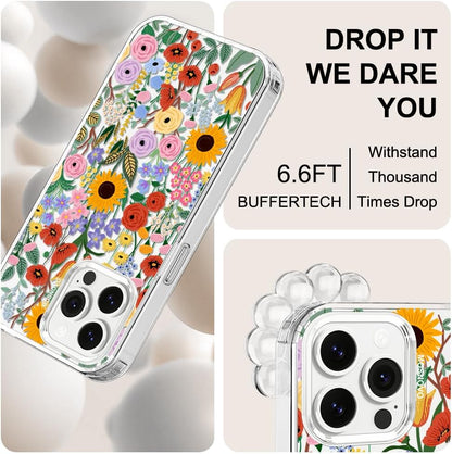 Case for iPhone 13 Pro Max, [Buffertech 6.6ft Military-Grade Drop Protection] [Anti Peel Off Tech] Clear TPU Bumper Phone Case Cover Design - Lemon - Colors D