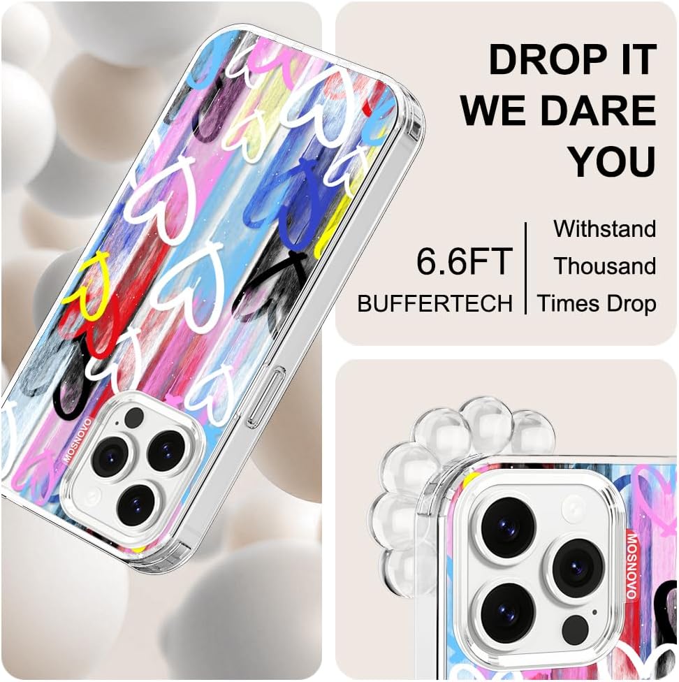 Case for iPhone 13 Pro Max, [Buffertech 6.6ft Military-Grade Drop Protection] [Anti Peel Off Tech] Clear TPU Bumper Phone Case Cover Design - Lemon - Colors D