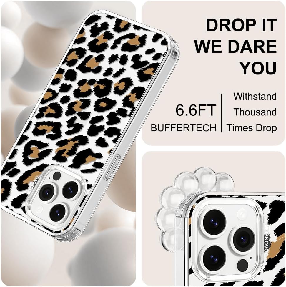 Case for iPhone 13 Pro Max, [Buffertech 6.6ft Military-Grade Drop Protection] [Anti Peel Off Tech] Clear TPU Bumper Phone Case Cover Design - Lemon - Colors D