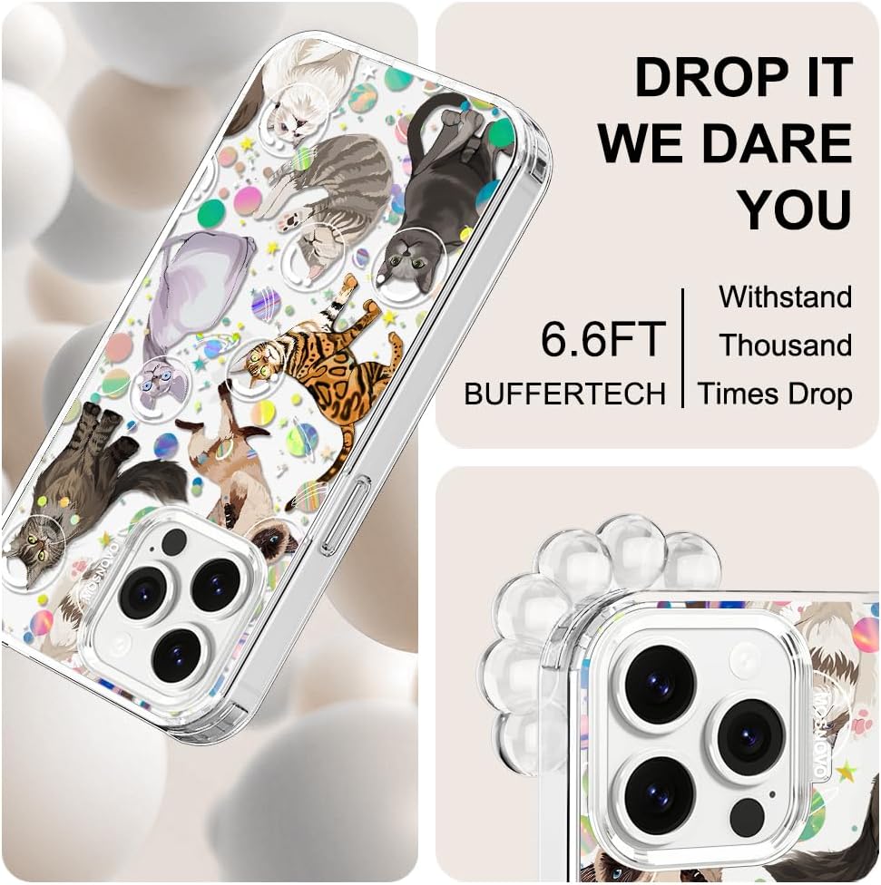 Case for iPhone 13 Pro Max, [Buffertech 6.6ft Military-Grade Drop Protection] [Anti Peel Off Tech] Clear TPU Bumper Phone Case Cover Design - Lemon - Colors D