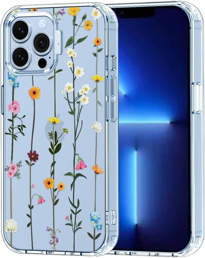 Case for iPhone 13 Pro Max, [Buffertech 6.6ft Military-Grade Drop Protection] [Anti Peel Off Tech] Clear TPU Bumper Phone Case Cover Design - Lemon - Colors D
