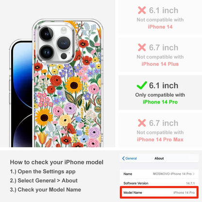 Case for iPhone 13 Pro Max, [Buffertech 6.6ft Military-Grade Drop Protection] [Anti Peel Off Tech] Clear TPU Bumper Phone Case Cover Design - Lemon - Colors D