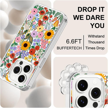 Case for iPhone 13 Pro Max, [Buffertech 6.6ft Military-Grade Drop Protection] [Anti Peel Off Tech] Clear TPU Bumper Phone Case Cover Design - Lemon - Colors D