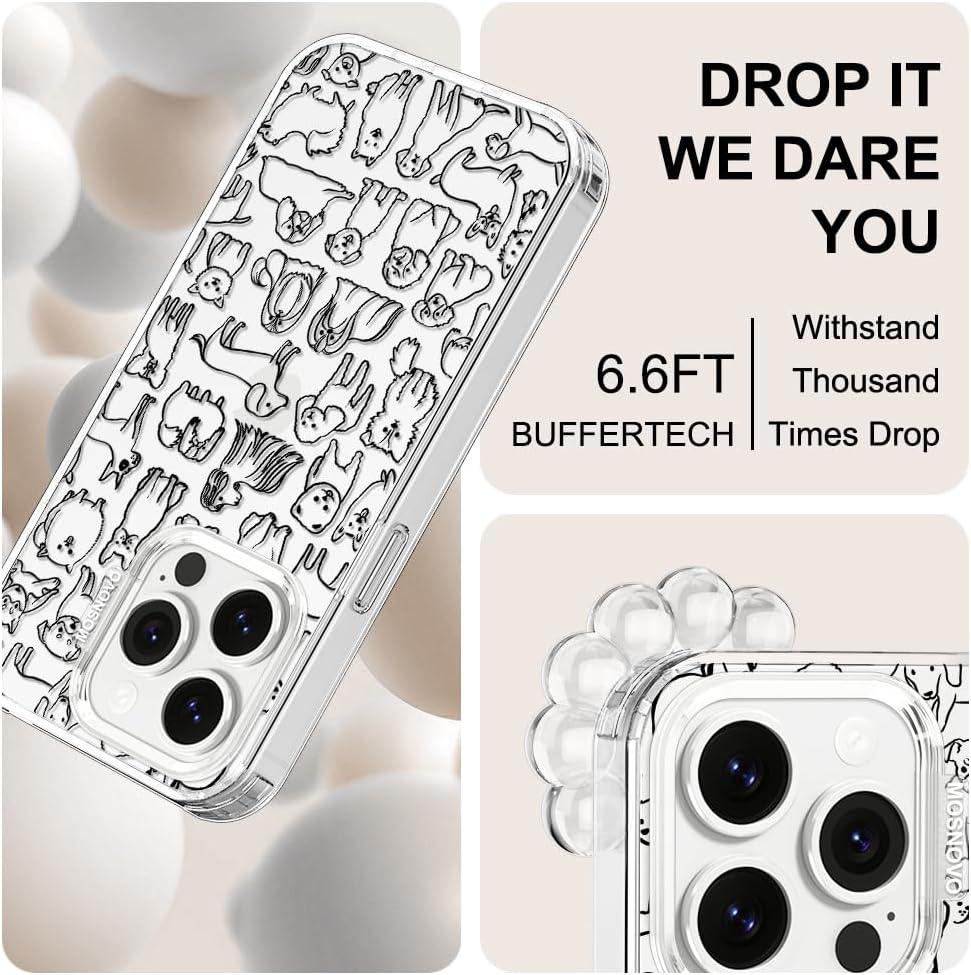Case for iPhone 13 Pro Max, [Buffertech 6.6ft Military-Grade Drop Protection] [Anti Peel Off Tech] Clear TPU Bumper Phone Case Cover Design - Lemon - Colors D
