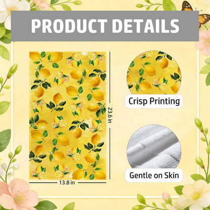 Lemon Kitchen Towels, Spring Dish Towels for Kitchen, 13.8 X 23.6 Inch Decorative Hand Tea Towel for Home Bathroom, Lemon Themed Decorations & Gifts, 20