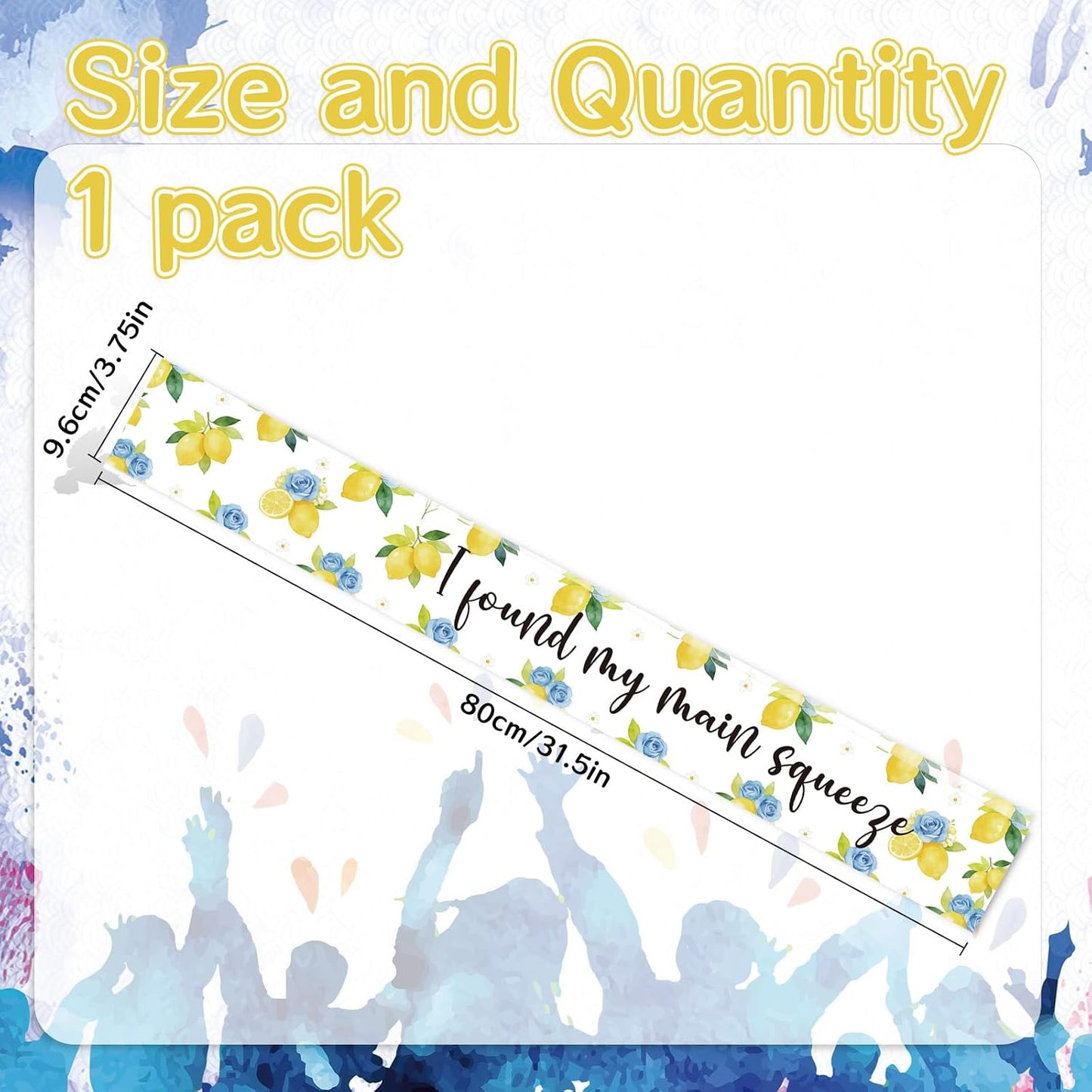 Main Squeeze Bridal Shower Decorations - She Found Her Main Squeeze Bridal Shower Sash, Yellow Lemon Bachelorette Party Sash Decor for Capri Lemon Bride Engagement