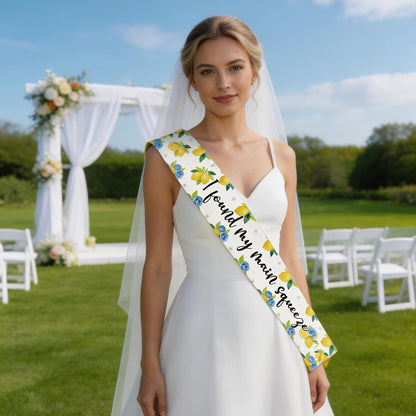 Main Squeeze Bridal Shower Decorations - She Found Her Main Squeeze Bridal Shower Sash, Yellow Lemon Bachelorette Party Sash Decor for Capri Lemon Bride Engagement