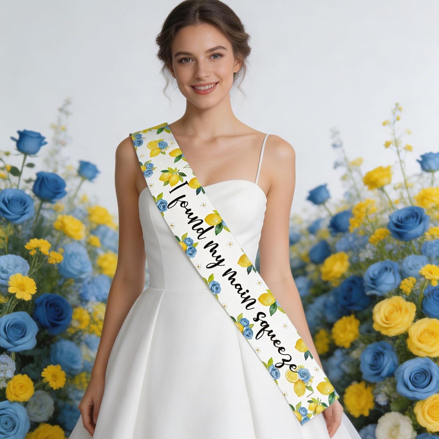 Main Squeeze Bridal Shower Decorations - She Found Her Main Squeeze Bridal Shower Sash, Yellow Lemon Bachelorette Party Sash Decor for Capri Lemon Bride Engagement