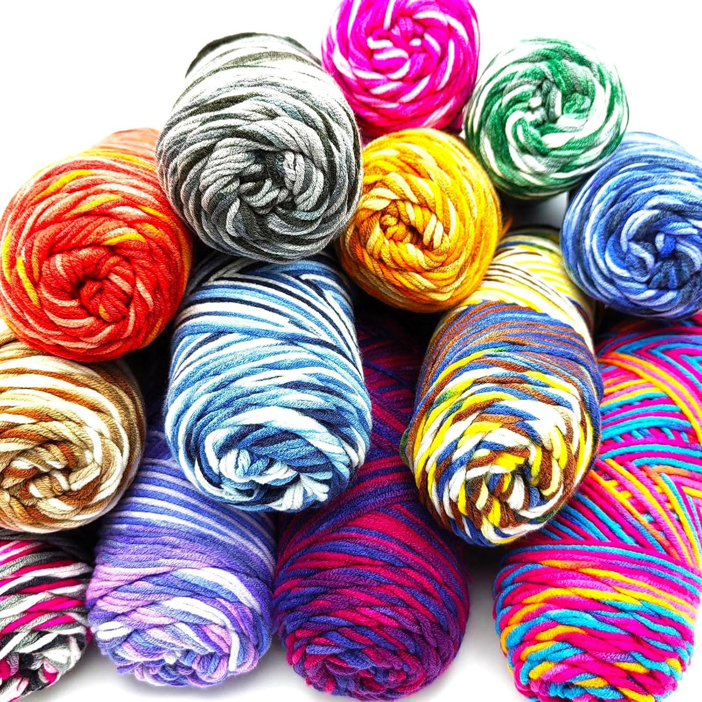 5-Ply Variegated Yarn 200g/2pcs, 100% Acrylic, DK Weight 2.5mm, Soft & Cozy Vibrant Gradient Colors for Knitting & Crocheting Sweaters, Scarves, Shawls, Hats (9#Yellow Brown)