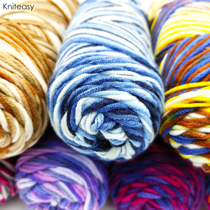 5-Ply Variegated Yarn 200g/2pcs, 100% Acrylic, DK Weight 2.5mm, Soft & Cozy Vibrant Gradient Colors for Knitting & Crocheting Sweaters, Scarves, Shawls, Hats (9#Yellow Brown)