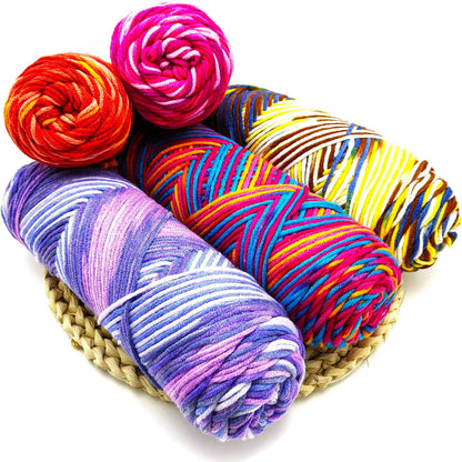 5-Ply Variegated Yarn 200g/2pcs, 100% Acrylic, DK Weight 2.5mm, Soft & Cozy Vibrant Gradient Colors for Knitting & Crocheting Sweaters, Scarves, Shawls, Hats (9#Yellow Brown)