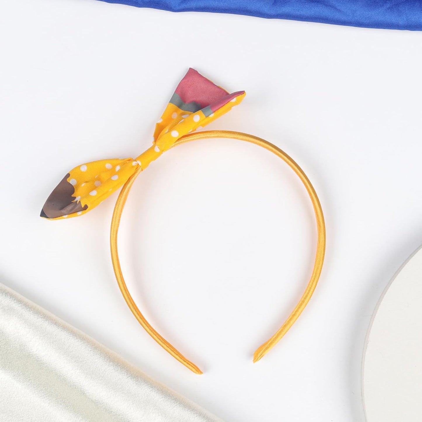 Pencil Bow Headband for Women Girls, Cute Yellow Polka Dot Pencil Shaped Hairband, Back to School/First Day of School/Teacher Appreciation Party Costume Hair Accessory