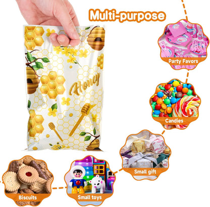40PCS Bee Party Favor Bags, Sweet Can Bee Goodie Bag Sunflower Yellow Gift Bags for Birthday Baby Shower Party Decoration Supplies