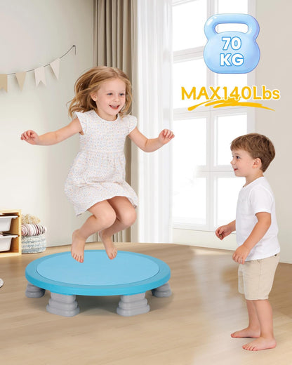Kids Rebounder Bouncing Board, Mini Trampoline for Kids, 25 in Sensory Bouncing Board with Non-Slip Base, Rebound Jumping Board for Indoor Outdoor Play Autism Sensory Development Ideal Gift