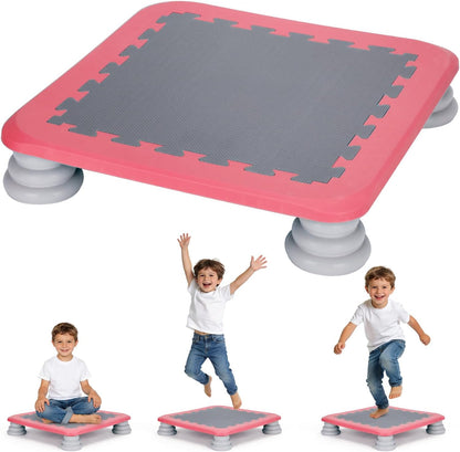 Kids Rebounder Bouncing Board, Mini Trampoline for Kids, 25 in Sensory Bouncing Board with Non-Slip Base, Rebound Jumping Board for Indoor Outdoor Play Autism Sensory Development Ideal Gift