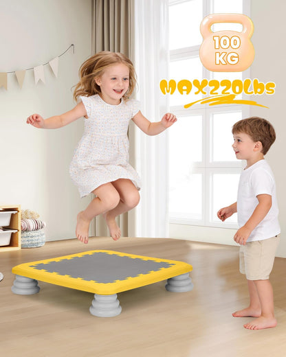 Kids Rebounder Bouncing Board, Mini Trampoline for Kids, 25 in Sensory Bouncing Board with Non-Slip Base, Rebound Jumping Board for Indoor Outdoor Play Autism Sensory Development Ideal Gift