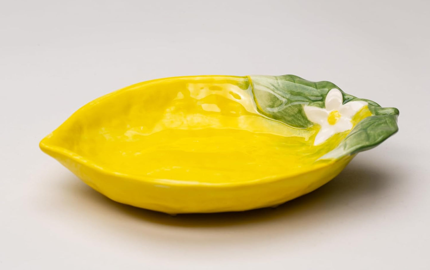 Fine Ceramic Lemon Candy Dish, Set of 2, 6-3/4" L
