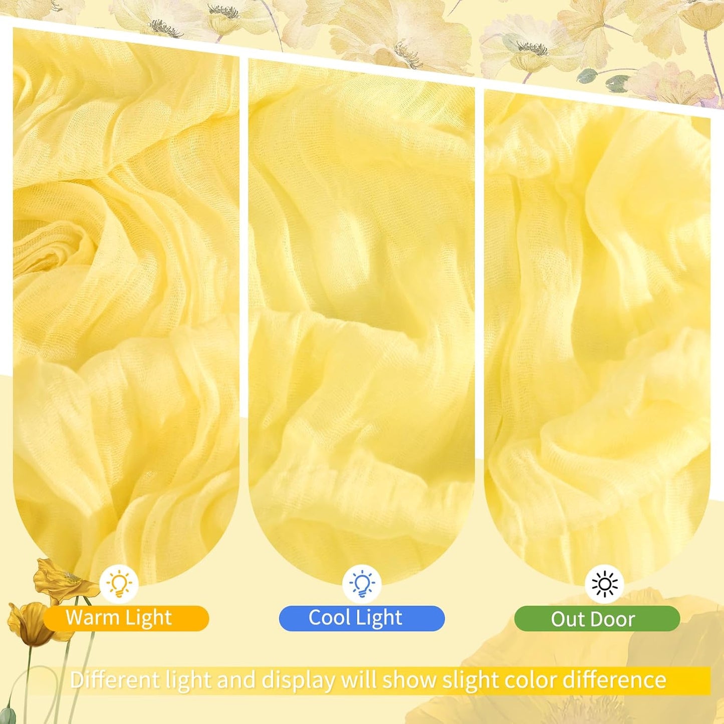 10 Pack Light Yellow Table Runner Cheesecloth Table Runner 17 x 108 inch Boho Gauze Cheese Cloth Table Runners Rustic Sheer Table Decorations for Wedding Party Bridal Baby Shower Birthday Home