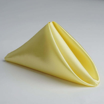 25 Pack | Yellow Seamless Satin Cloth Dinner Napkins, Wrinkle Resistant | 20"x20"
