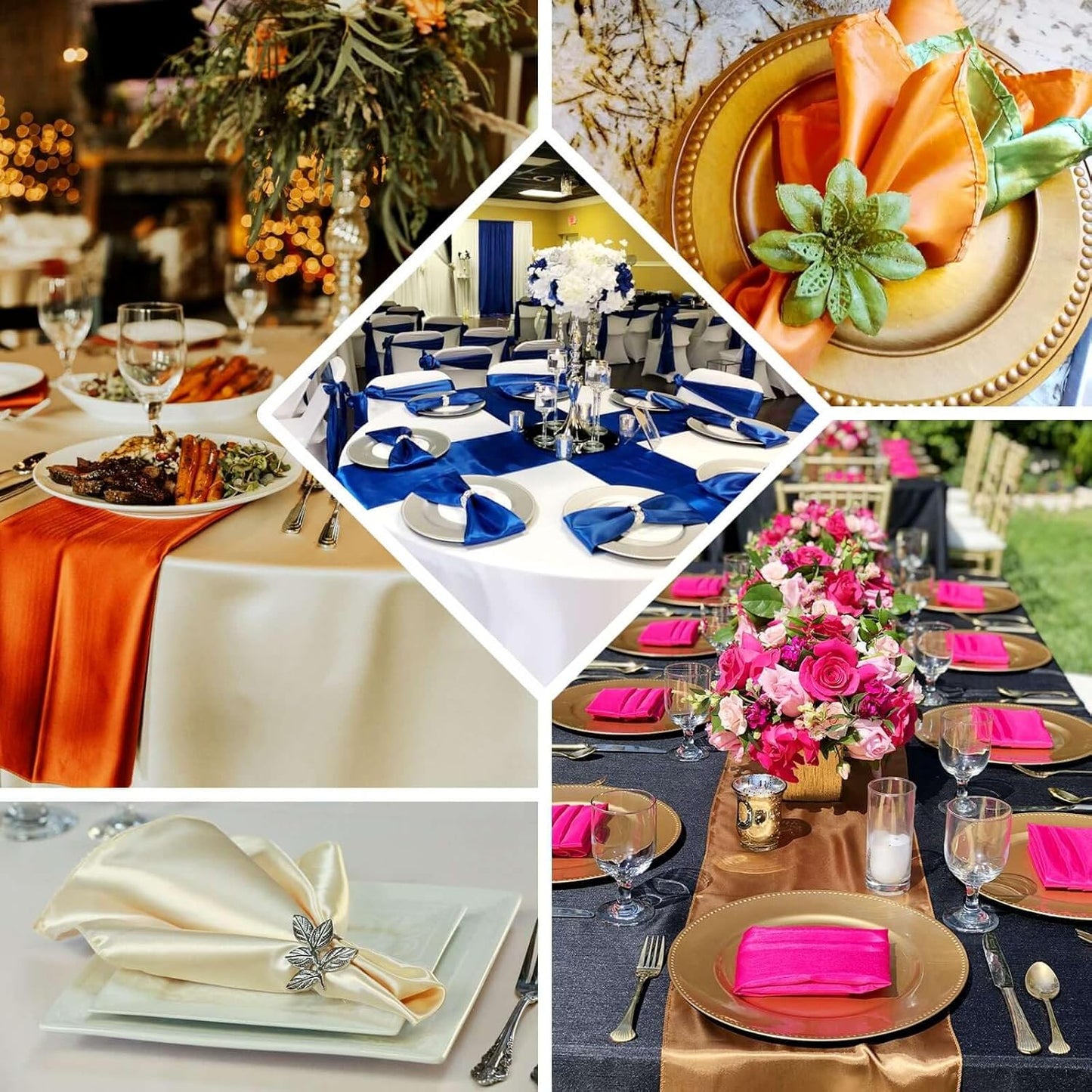 25 Pack | Yellow Seamless Satin Cloth Dinner Napkins, Wrinkle Resistant | 20"x20"
