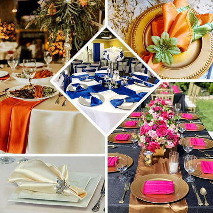 25 Pack | Yellow Seamless Satin Cloth Dinner Napkins, Wrinkle Resistant | 20"x20"