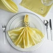 25 Pack | Yellow Seamless Satin Cloth Dinner Napkins, Wrinkle Resistant | 20"x20"